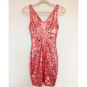 BCBG Dresses - BCBG hot pink sequin mini dress BCBG Dresses - BCBG hot pink sequin mini dress